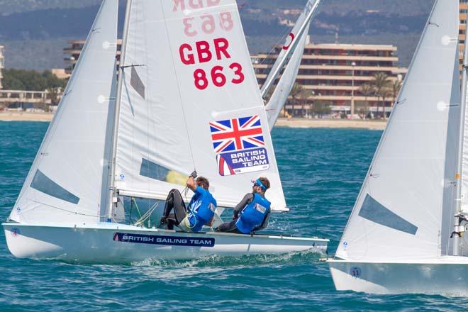 2014 ISAF Sailing World Cup Mallorca - Luke PATIENCE and Elliot WILLIS during the 470 Men’s medal race © Thom Touw http://www.thomtouw.com